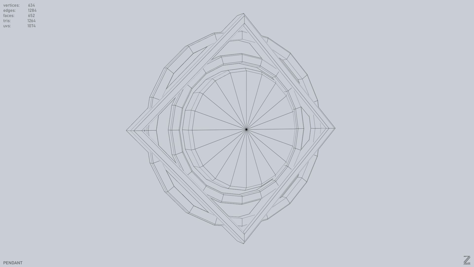 Pendant Low-poly 3D model_13