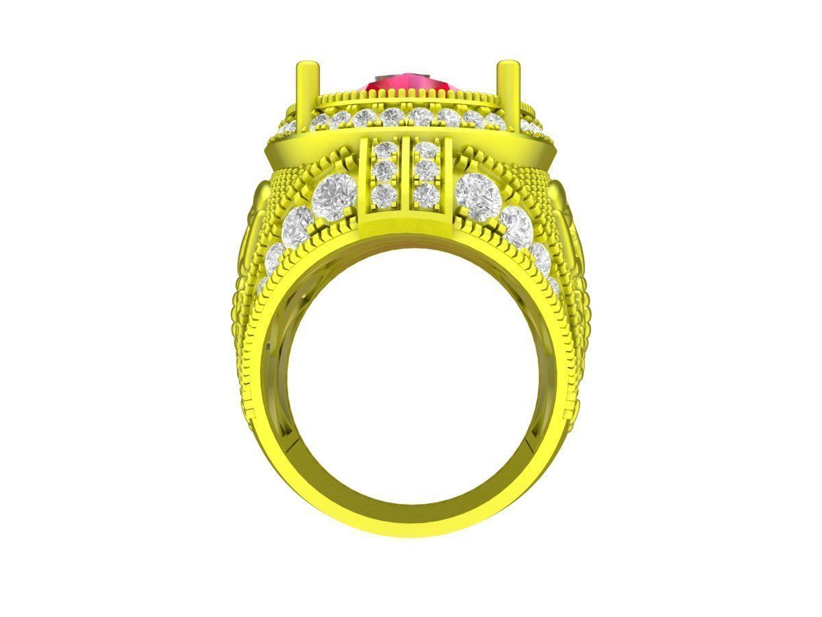 7927 oval diamond scorpion men ring 3D print model_3