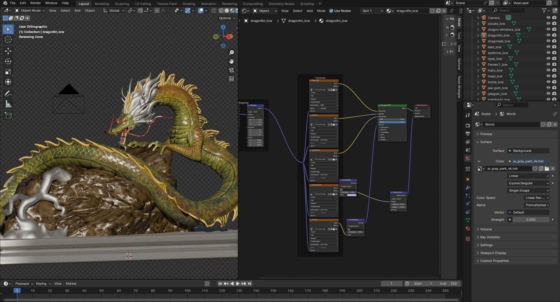 Naga Fang Lao Chinese Dragon Blender Project File Low-poly 3D model_4