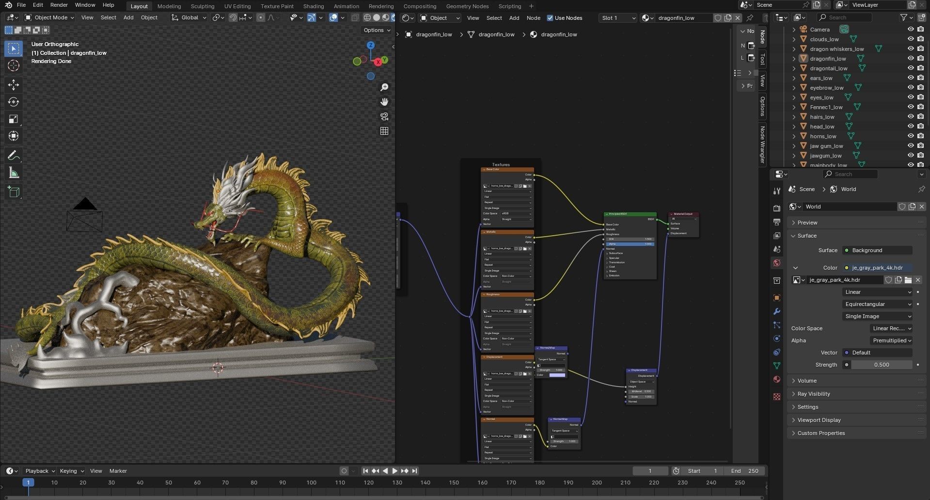 Naga Fang Lao Chinese Dragon Blender Project File Low-poly 3D model_5