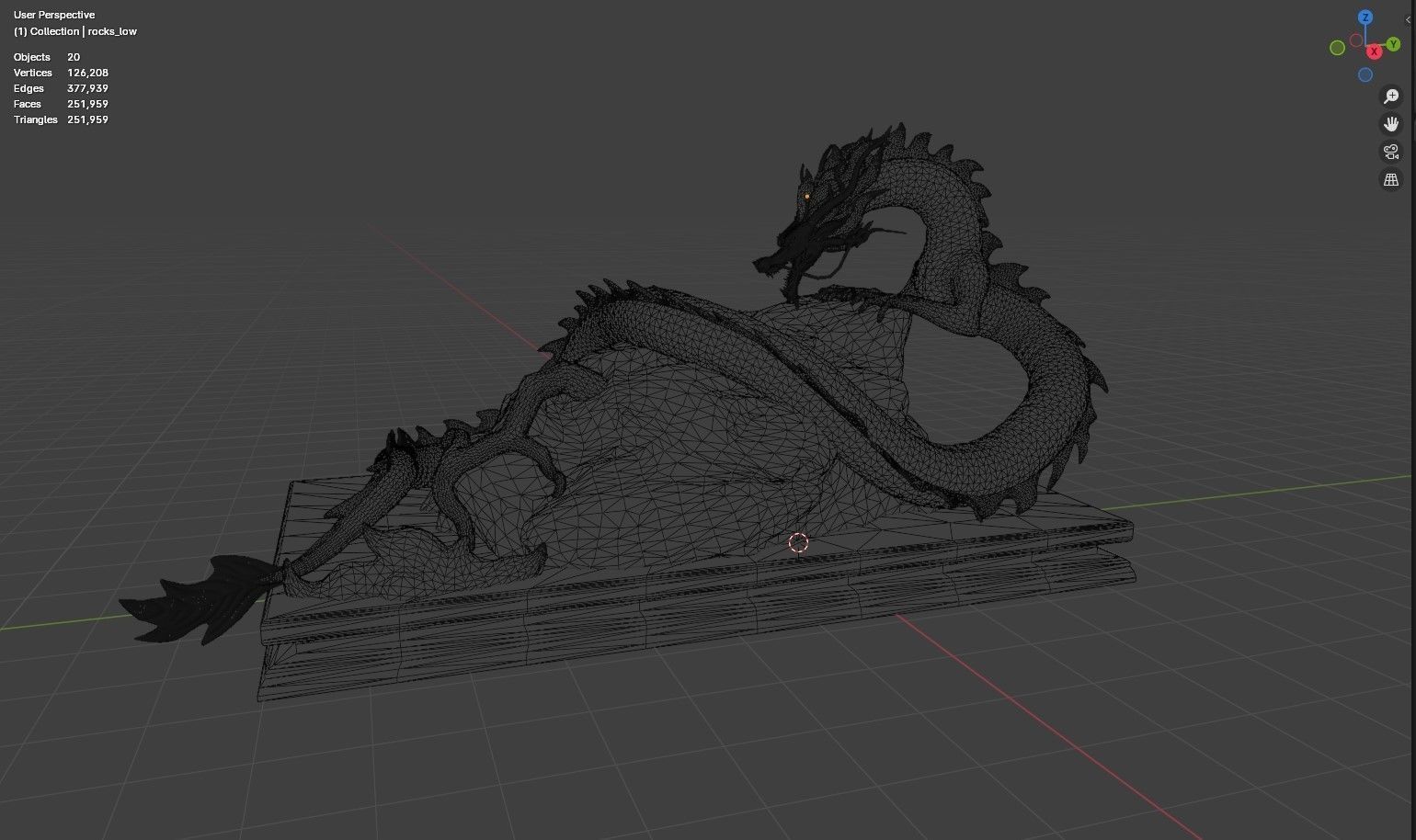 Naga Fang Lao Chinese Dragon Blender Project File Low-poly 3D model_2
