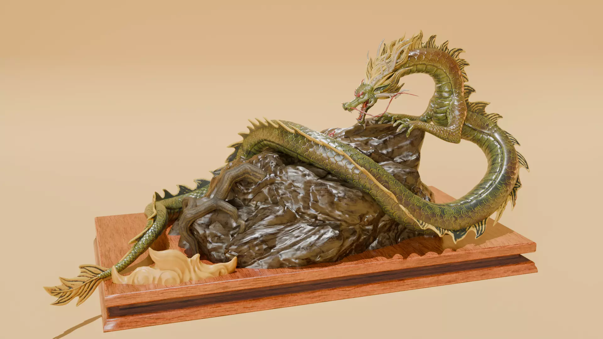 Naga Fang Lao Chinese Dragon Blender Project File Low-poly 3D model_0