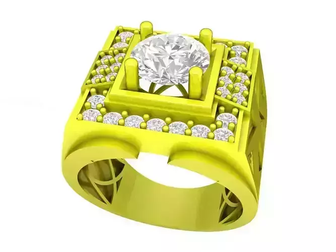 7929 fashion diamond men ring 3D print model