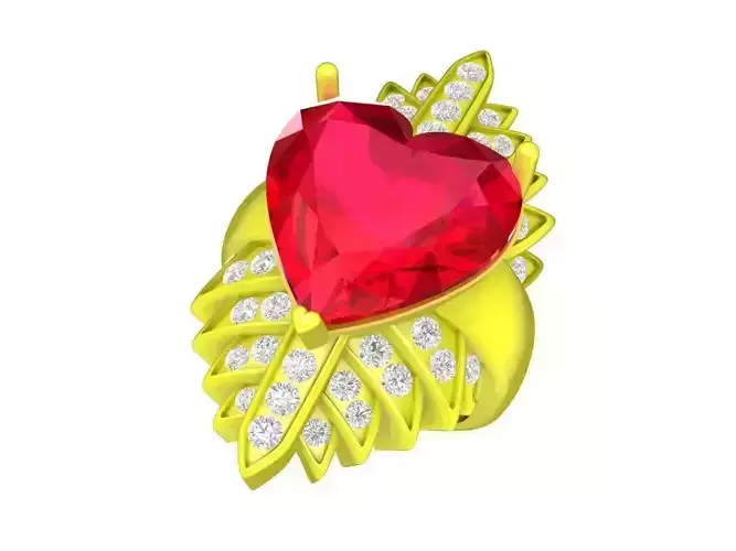 7931 fancy diamond heart women ring 