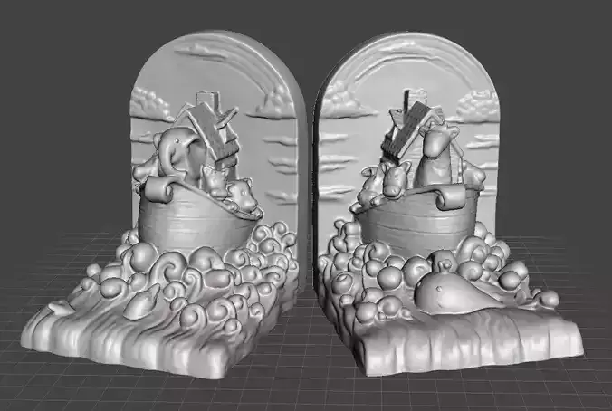 noah s ark bookends  giraffe and elephant