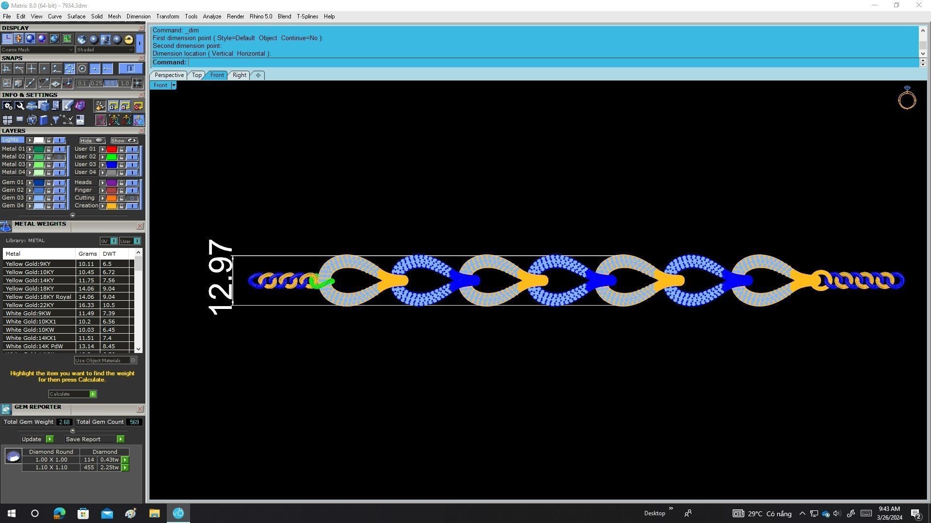 7934 diamond women bracelets 3D print model_6