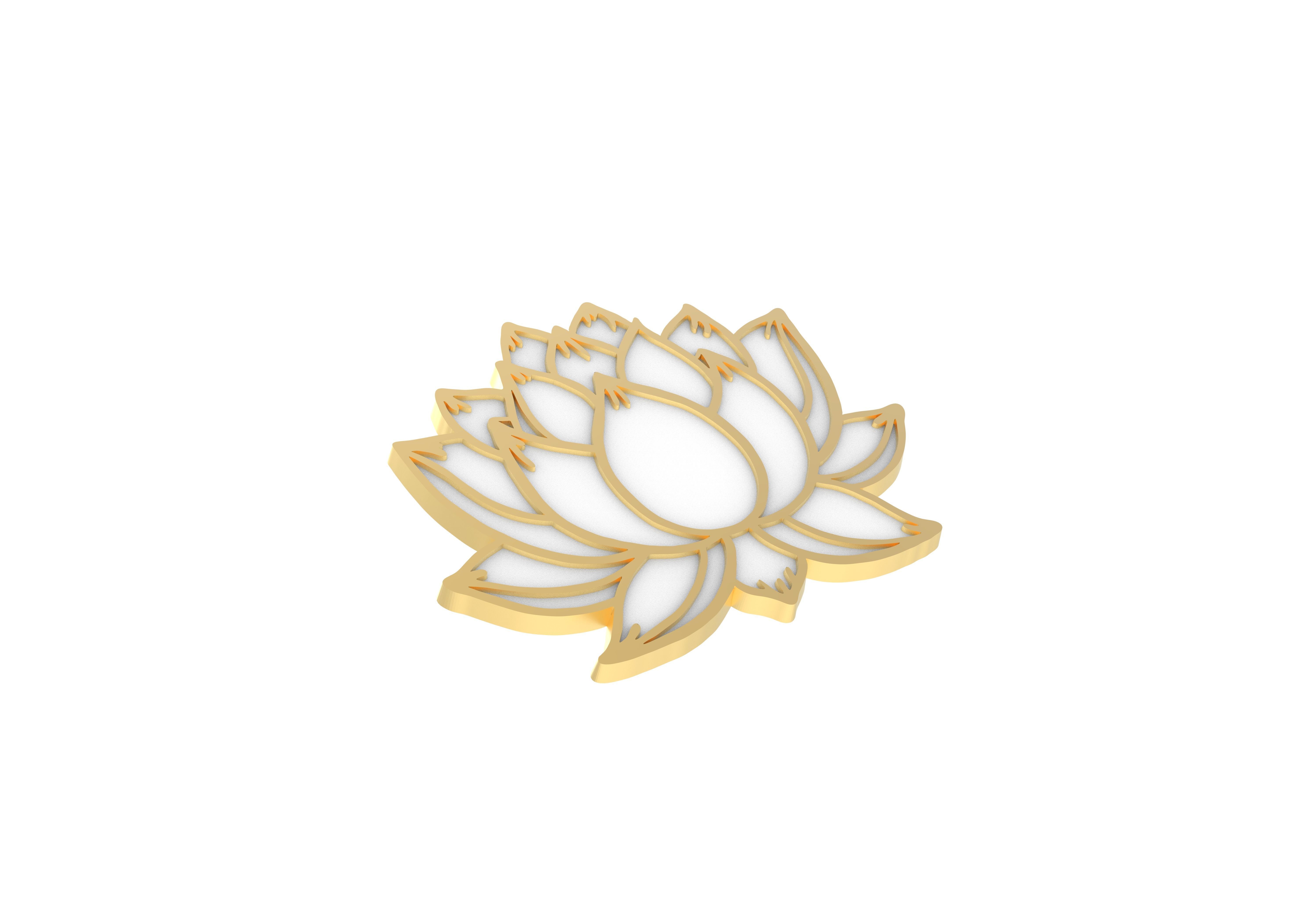 lotus pin  3D print model_2