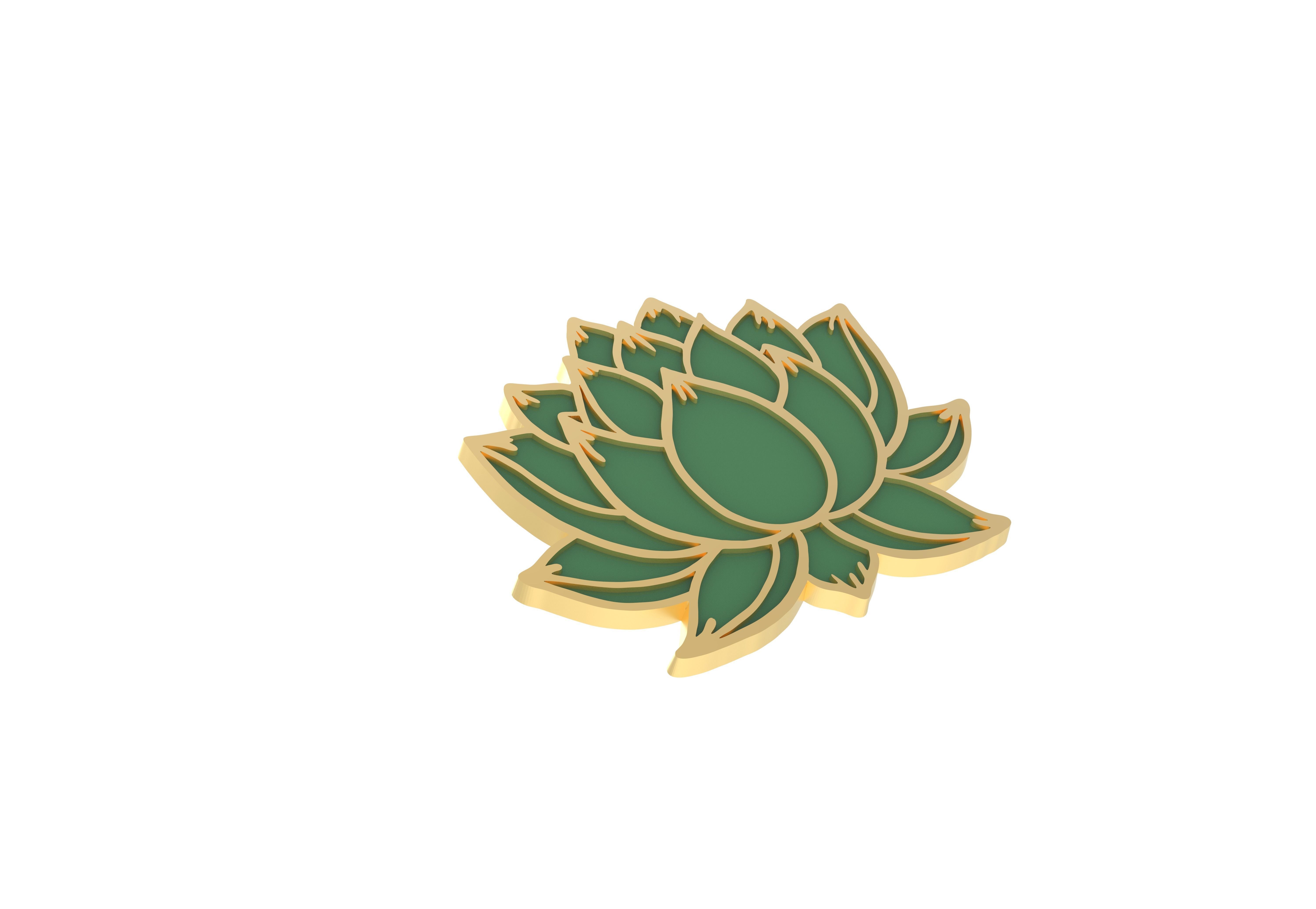 lotus pin  3D print model_1