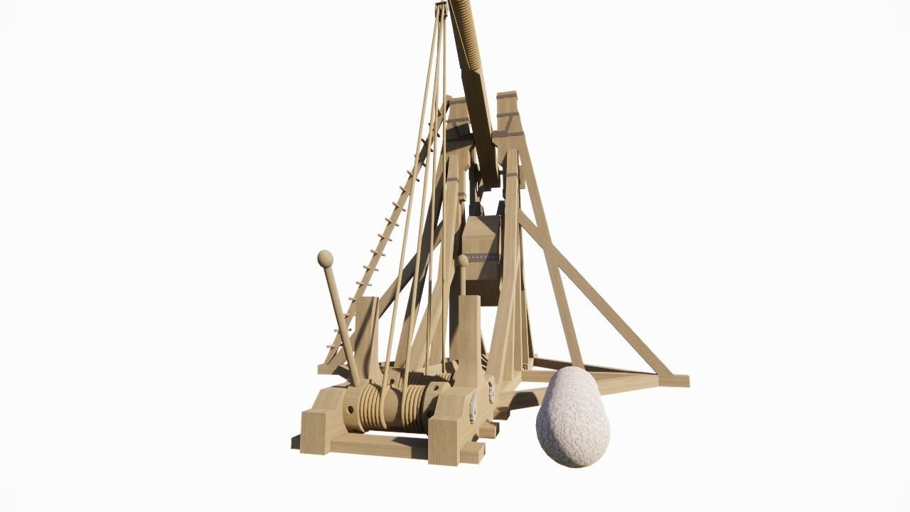 Medieval Catapult 3D model_10
