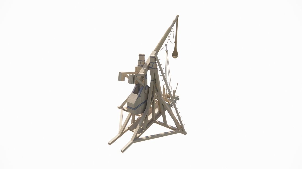 Medieval Catapult 3D model_4
