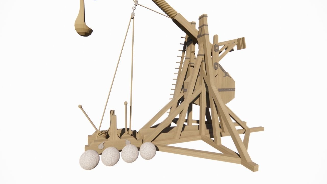 Medieval Catapult 3D model_9