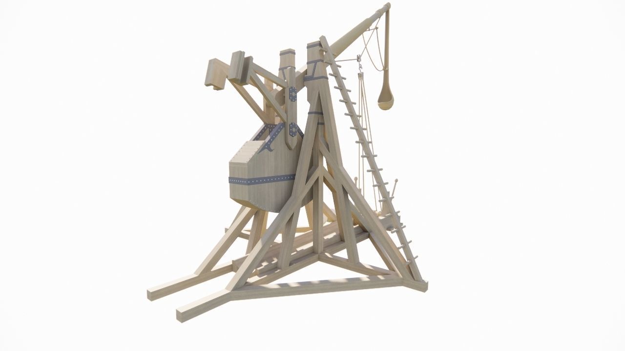 Medieval Catapult 3D model_7