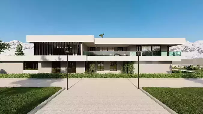 Casa Scene-villa-modern house 3D model