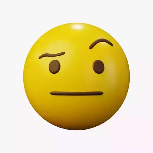 Questioning Face Emoticon Emoji or Smiley 3D model
