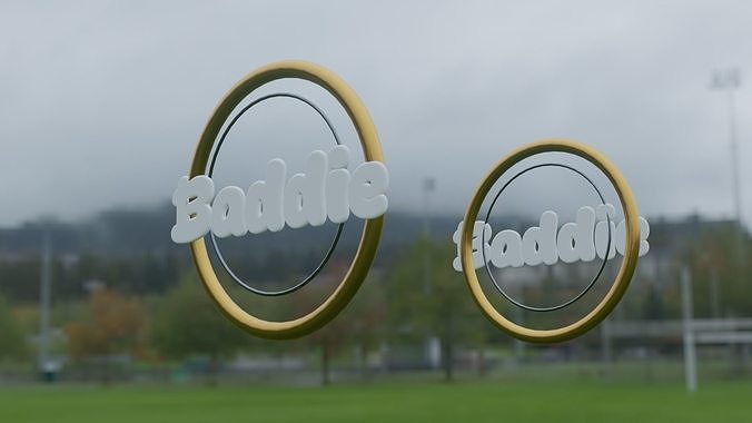 Baddie Cute Hoop Earrings  3D model