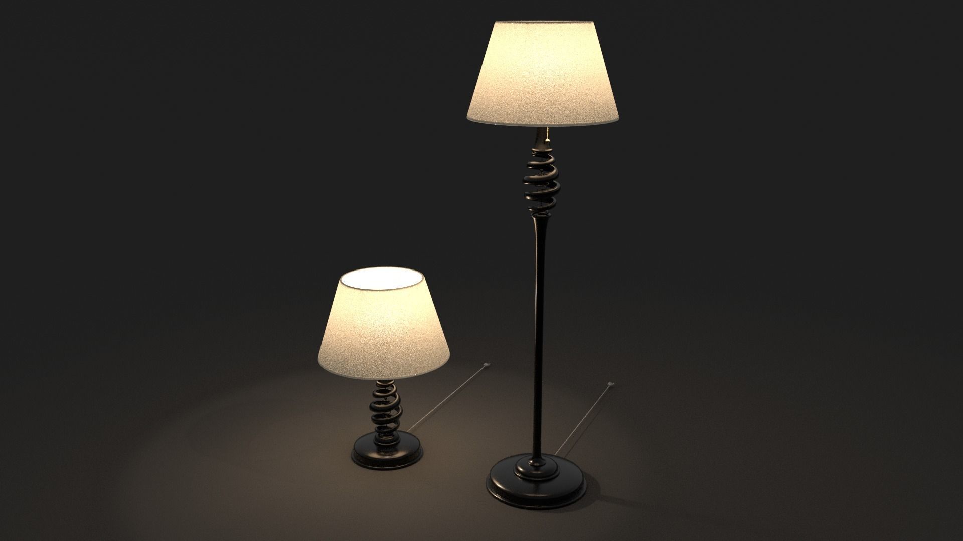 Rigged Lamp Model 3D model_2