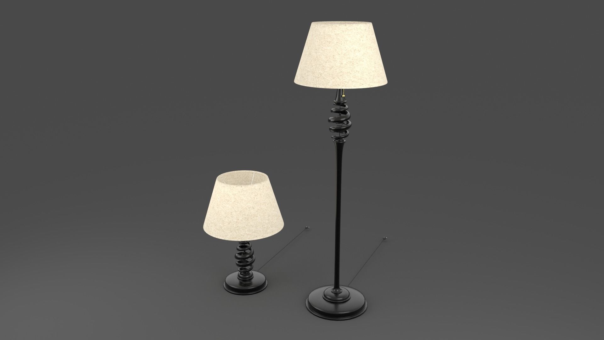 Rigged Lamp Model 3D model_1