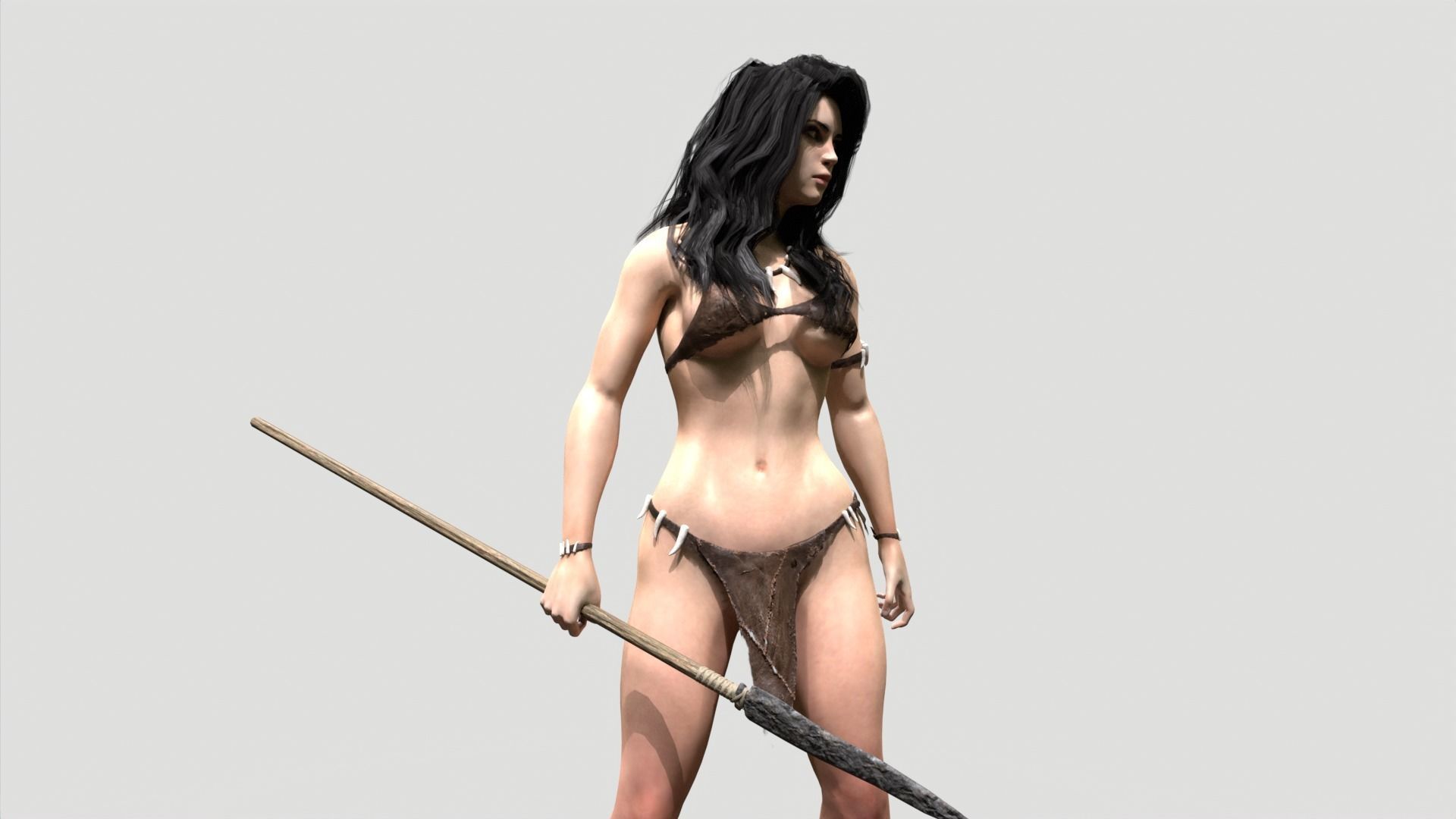 Huntress Low-poly 3D model_16