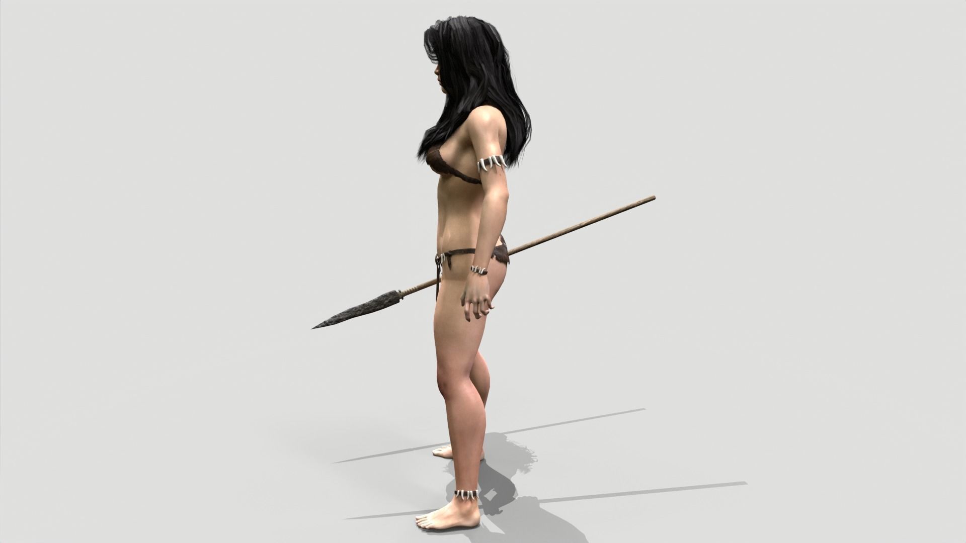 Huntress Low-poly 3D model_3
