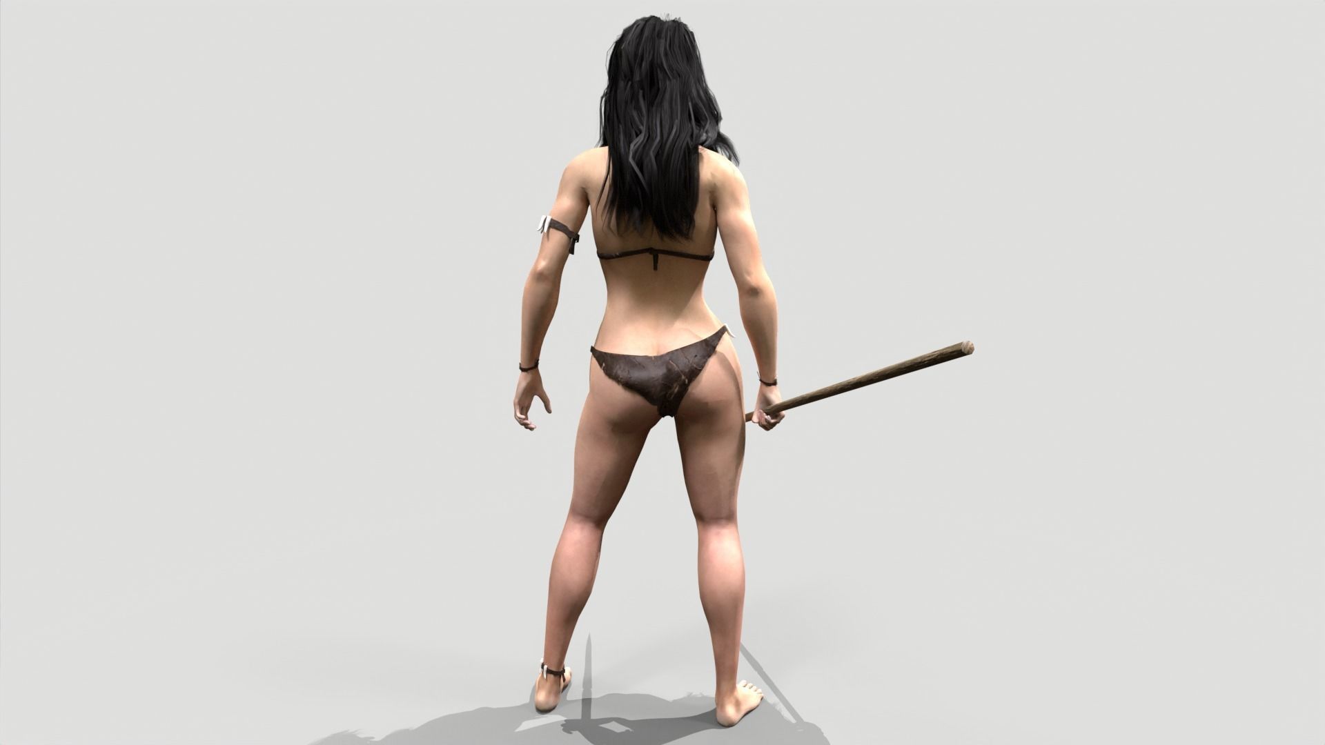 Huntress Low-poly 3D model_4