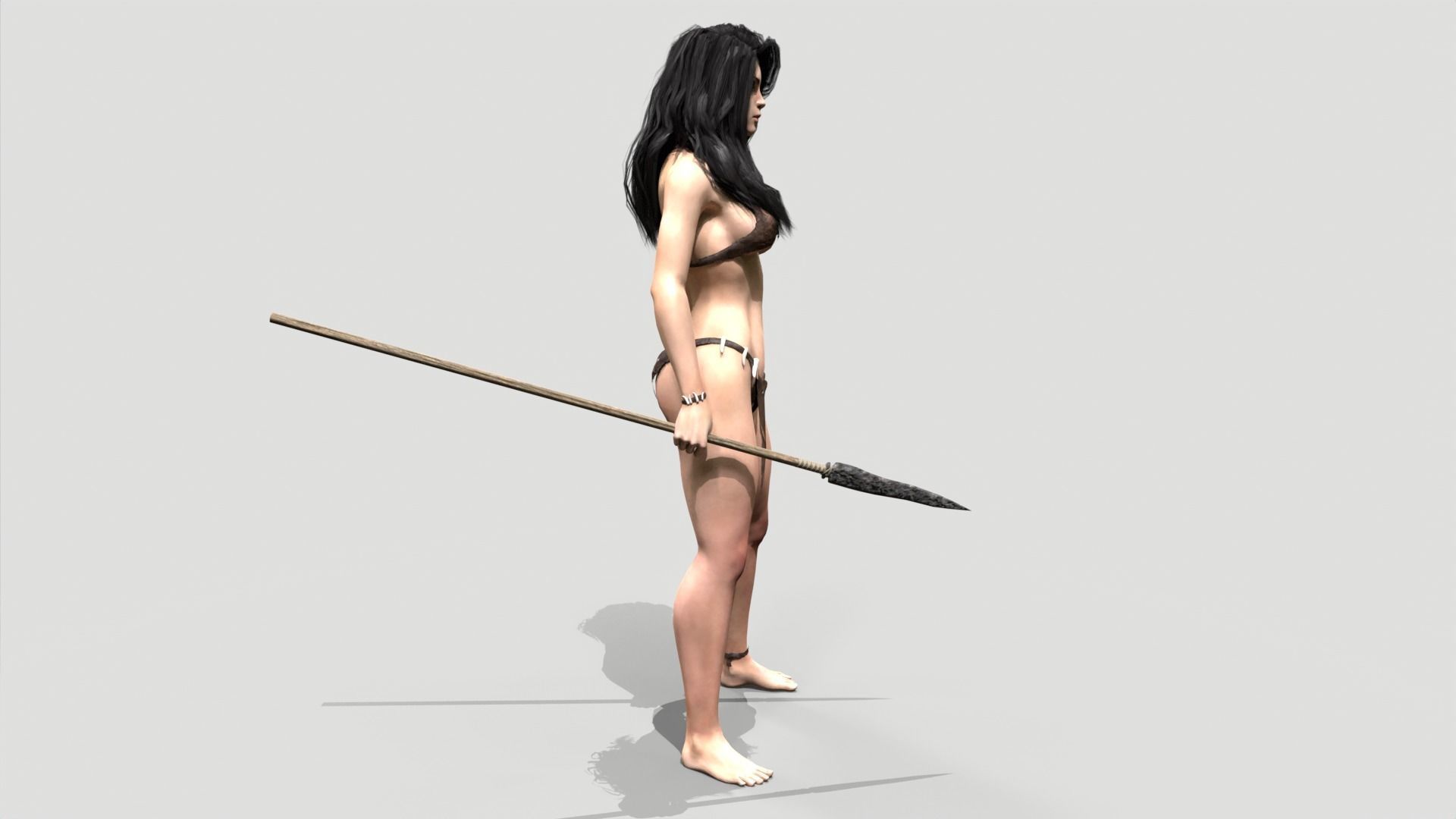 Huntress Low-poly 3D model_5