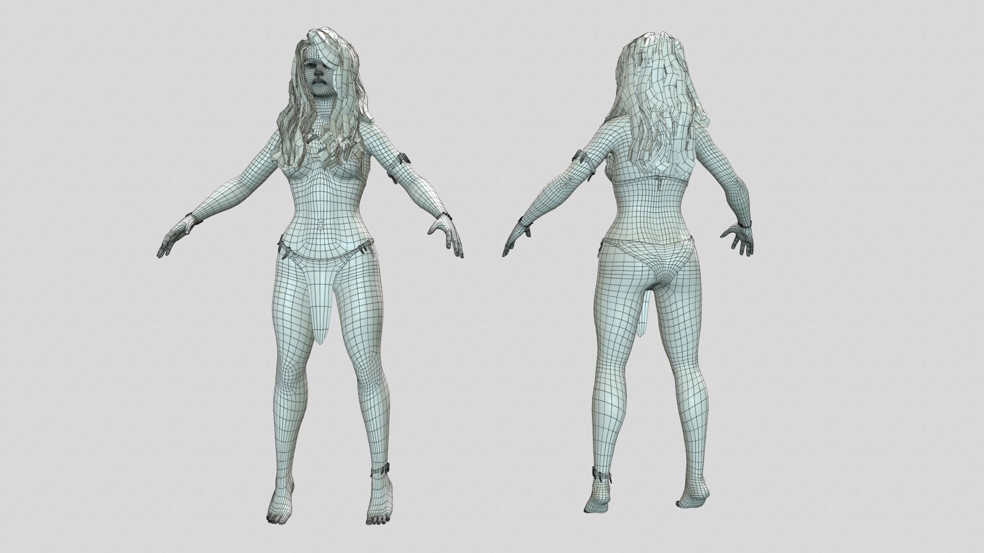 Huntress Low-poly 3D model_17