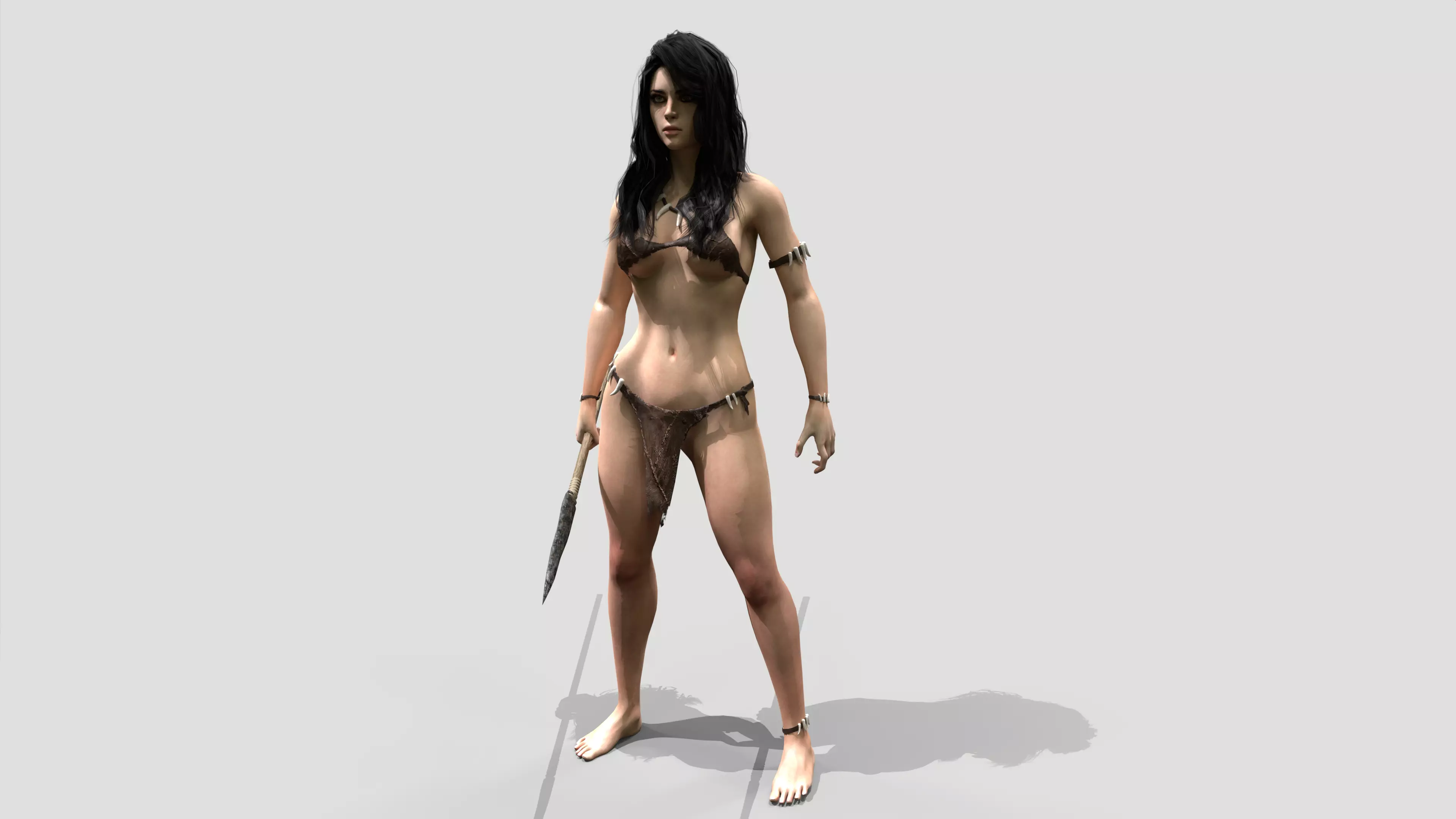 Huntress Low-poly 3D model_0