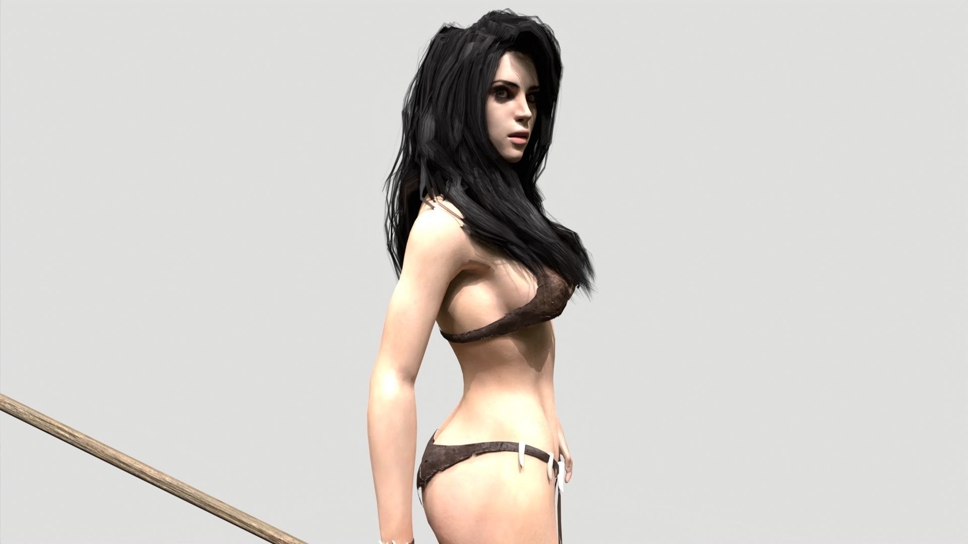 Huntress Low-poly 3D model_9