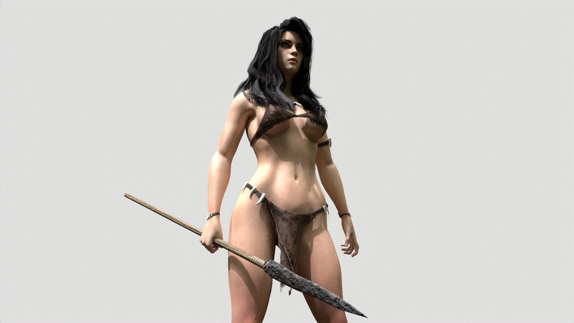 Huntress Low-poly 3D model_8