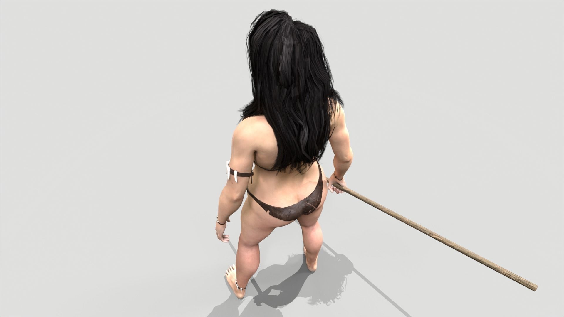 Huntress Low-poly 3D model_7
