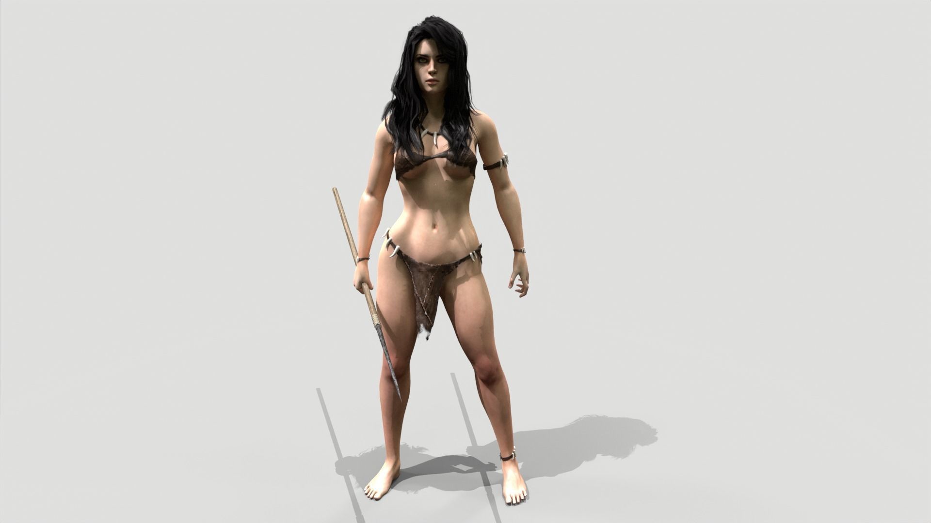 Huntress Low-poly 3D model_2