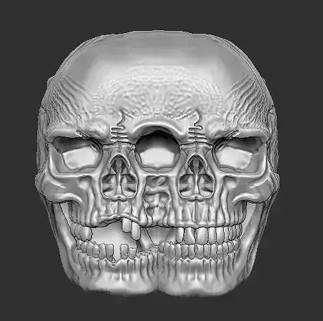 Half Man and Skull Ring 3D print model