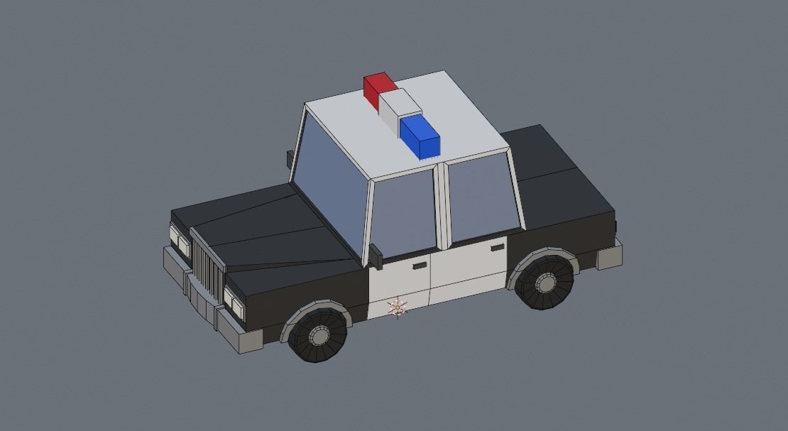 Police car Low-poly 3D model_4