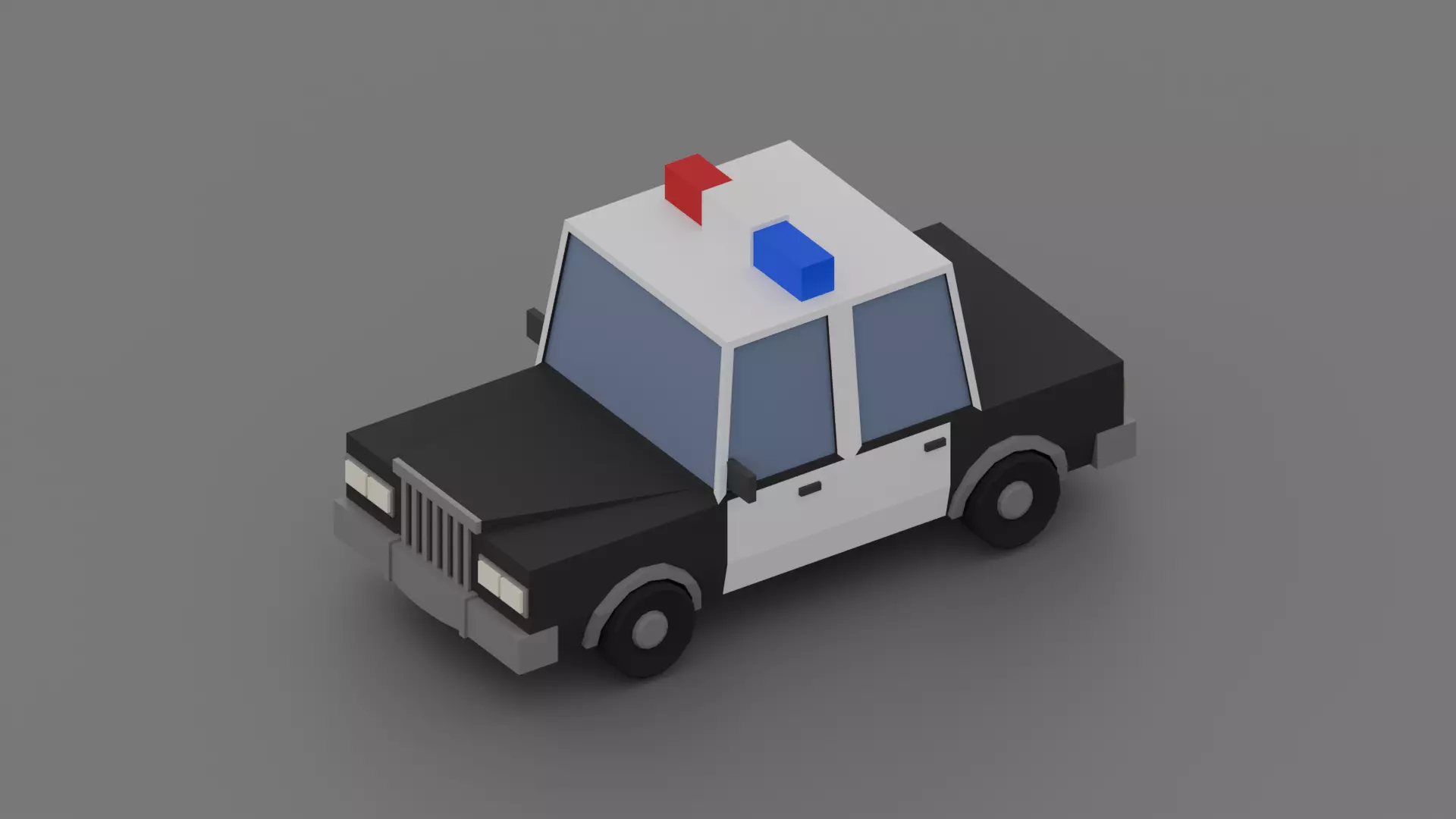 Police car Low-poly 3D model_0