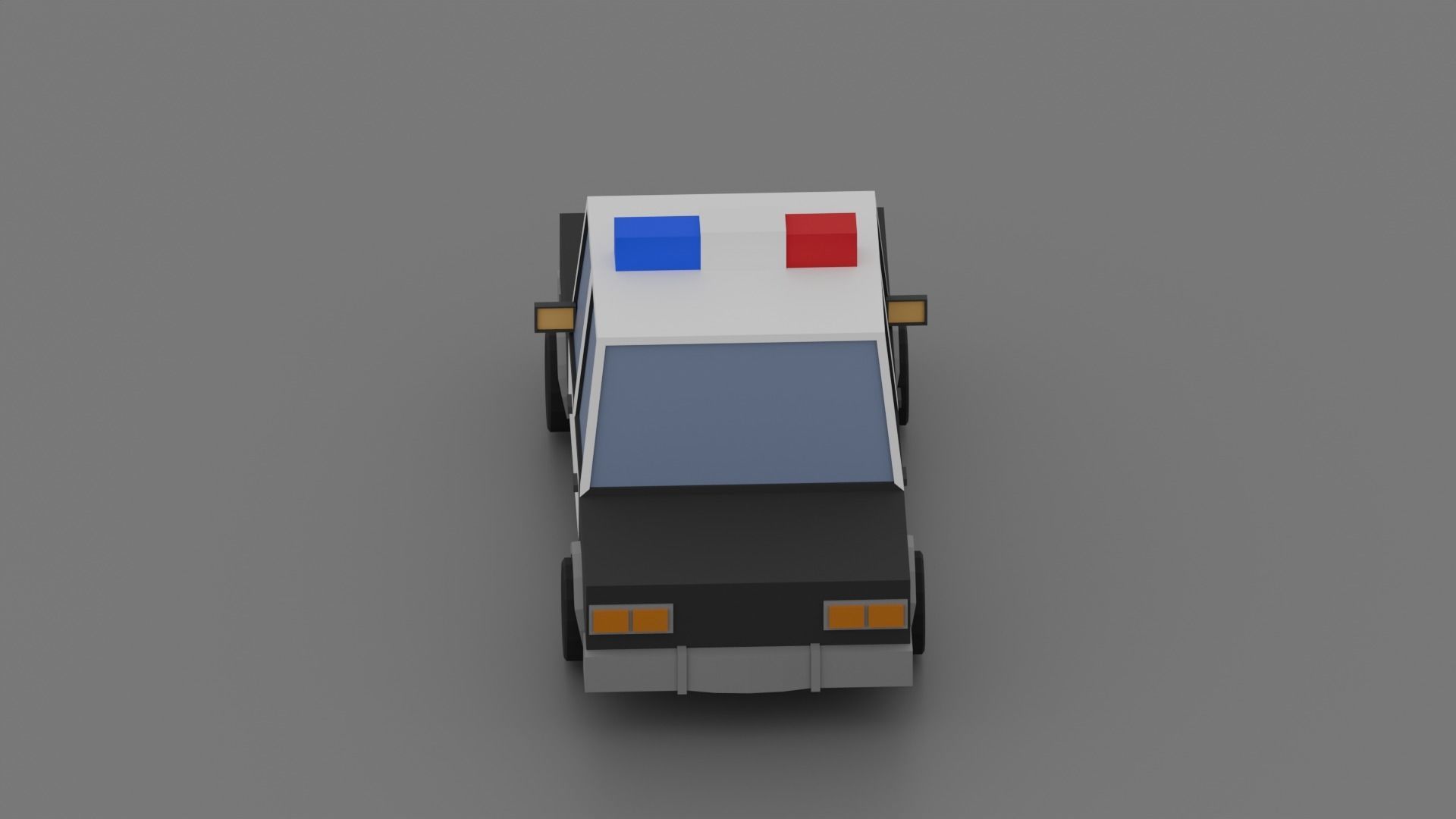 Police car Low-poly 3D model_3