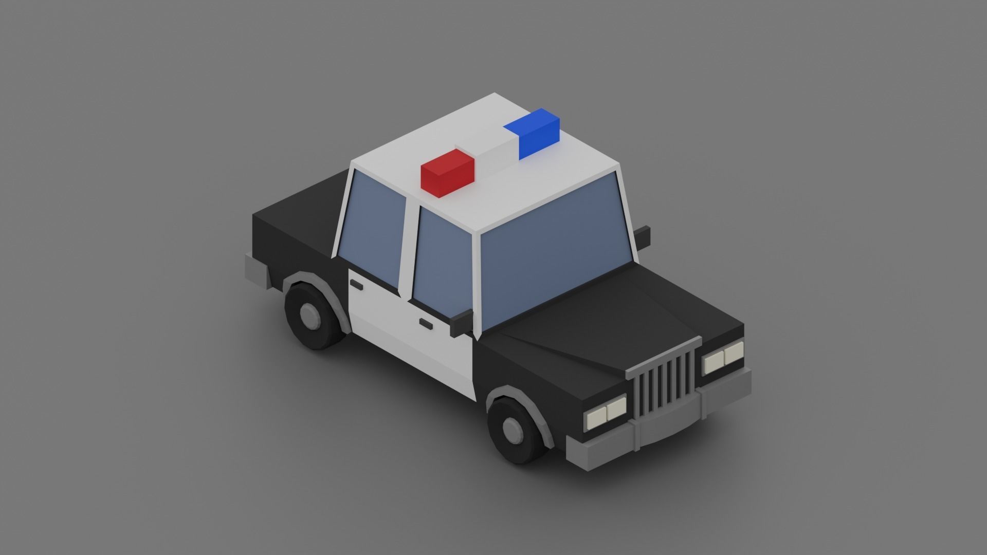 Police car Low-poly 3D model_2