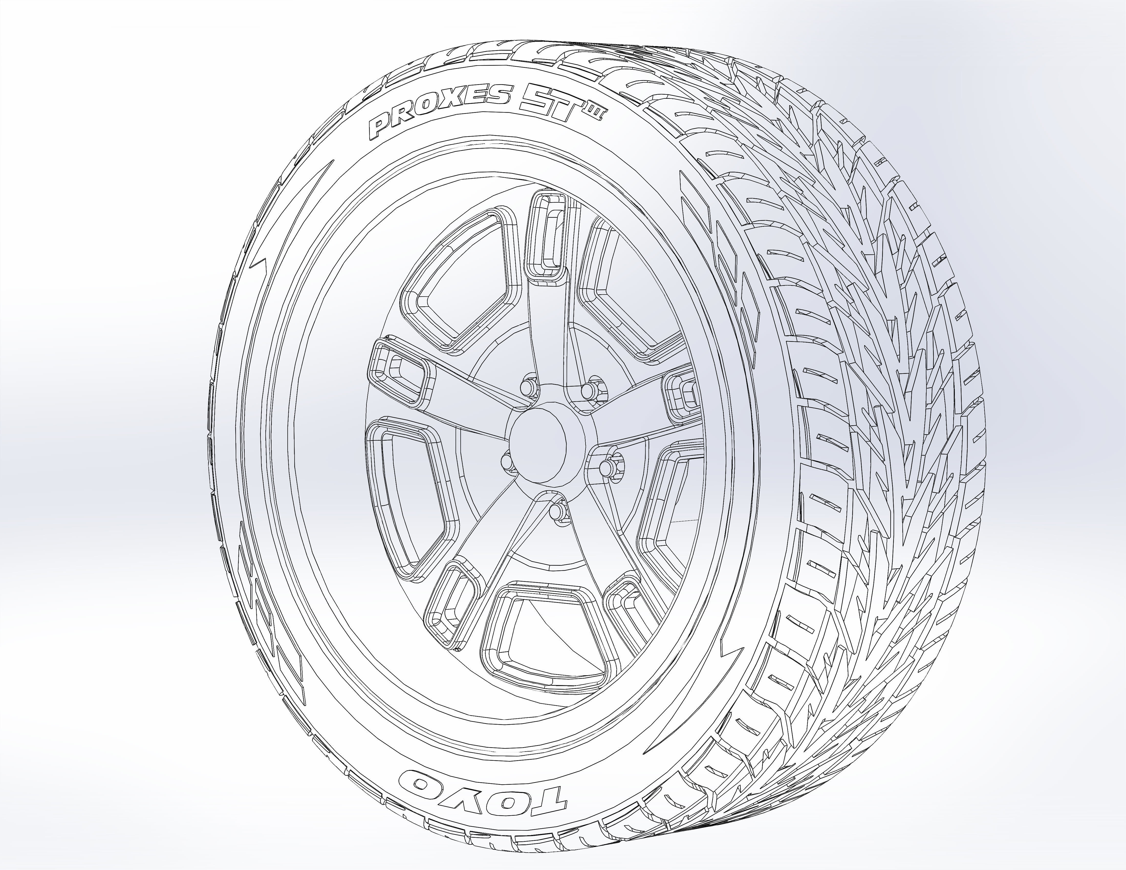 Custom wheels US Mags Flint for your scale model  3D print model_4