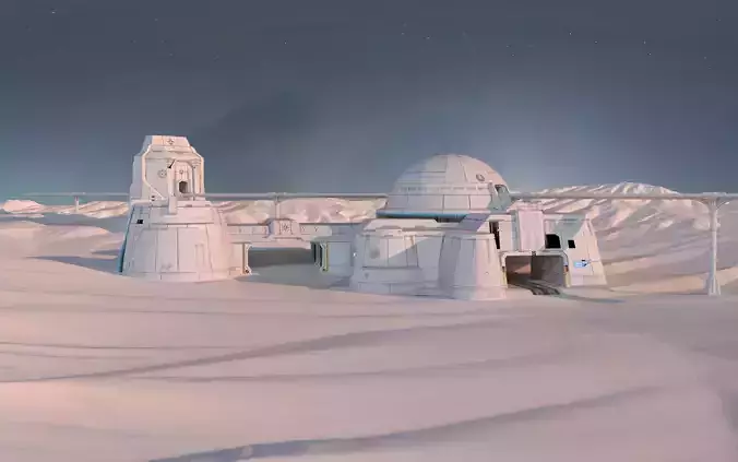 MARS Base Game Ready Low-poly 3D model