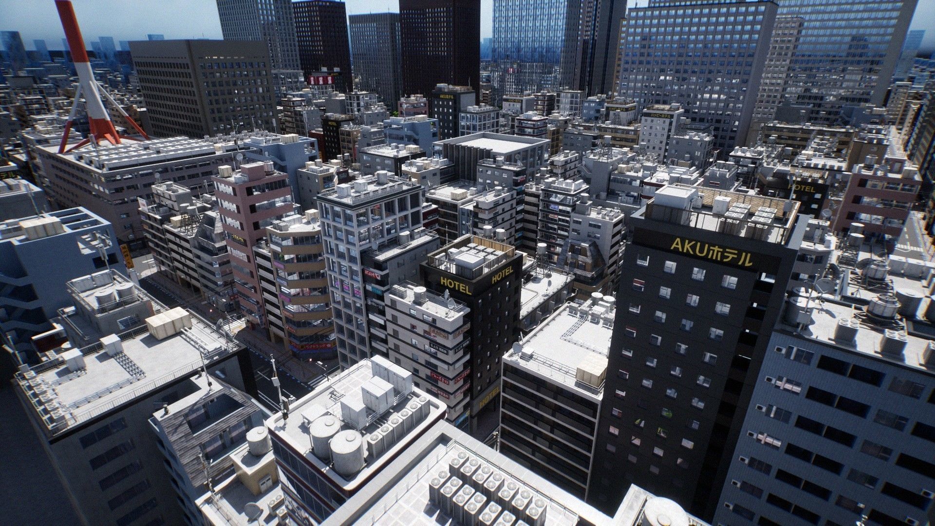 Japanese City - Midtown Environment Low-poly 3D model_22