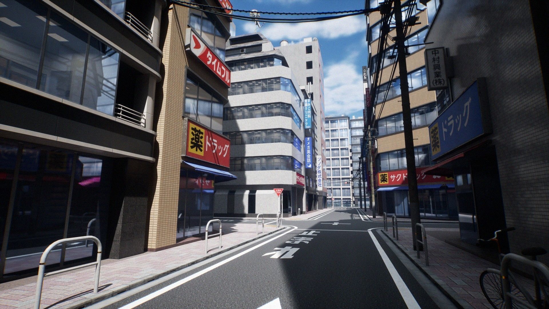 Japanese City - Midtown Environment Low-poly 3D model_13
