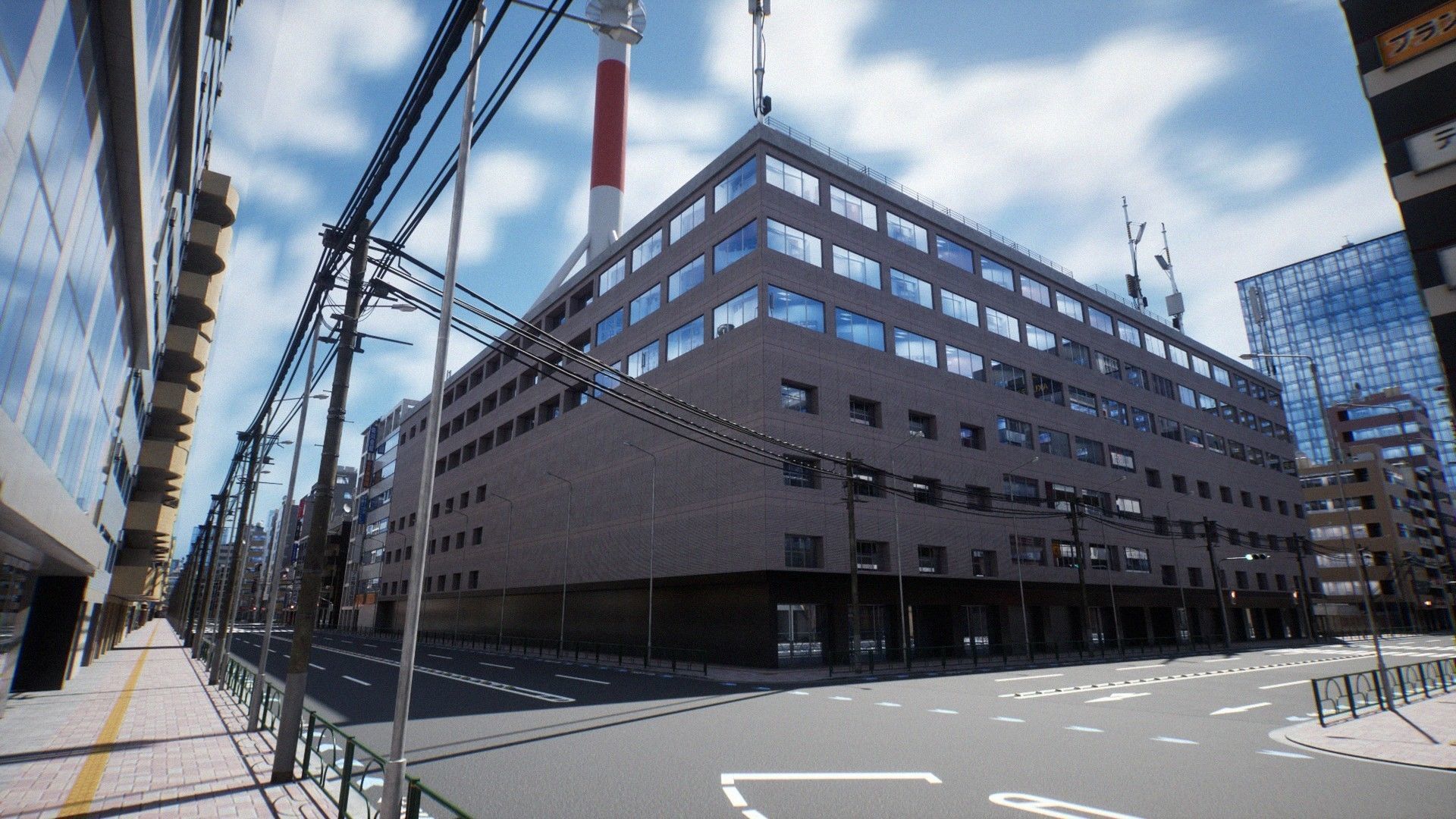 Japanese City - Midtown Environment Low-poly 3D model_15