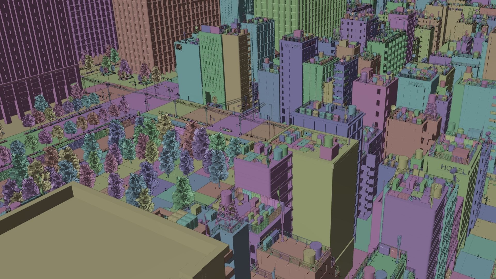 Japanese City - Midtown Environment Low-poly 3D model_8