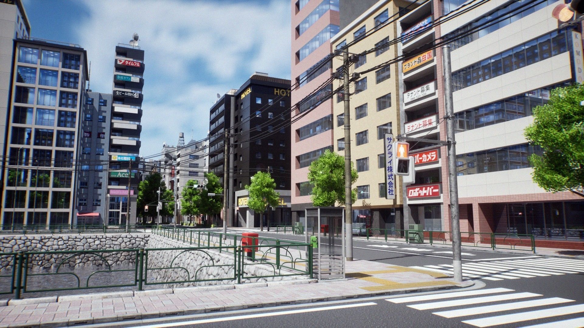 Japanese City - Midtown Environment Low-poly 3D model_21