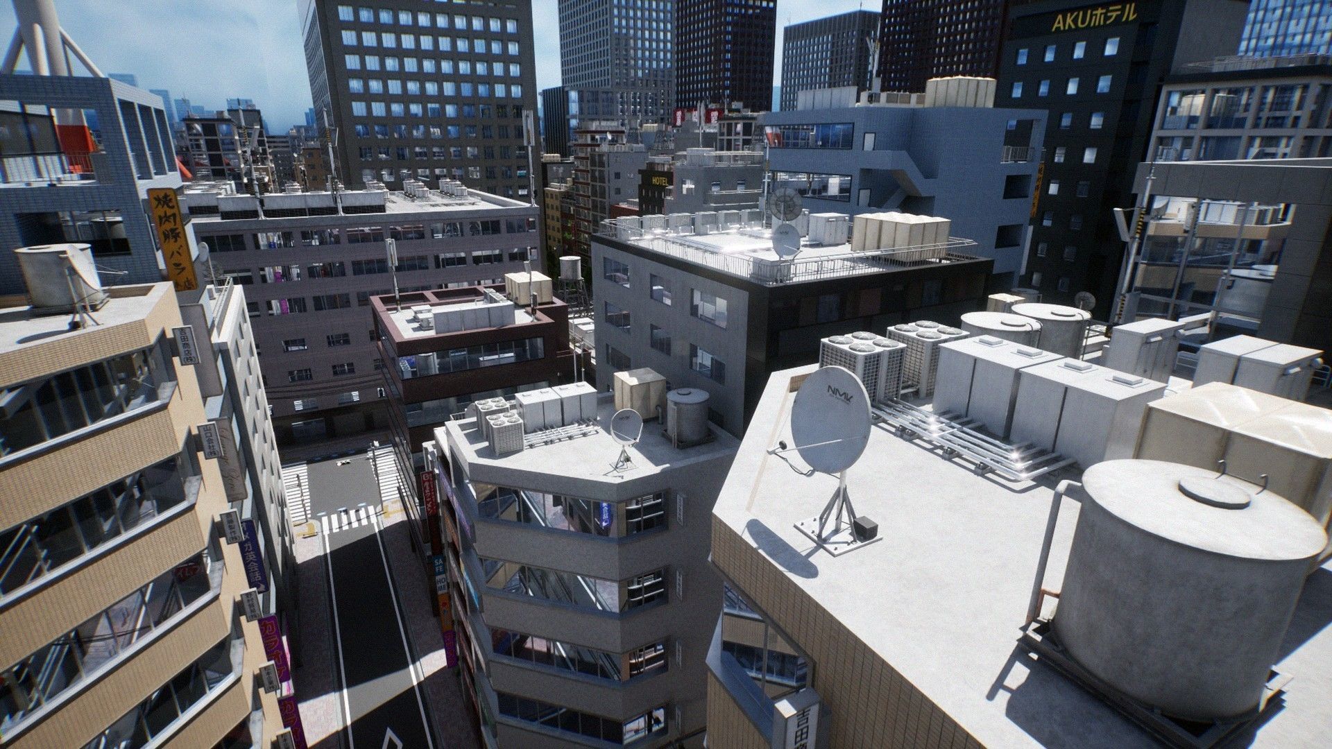 Japanese City - Midtown Environment Low-poly 3D model_18