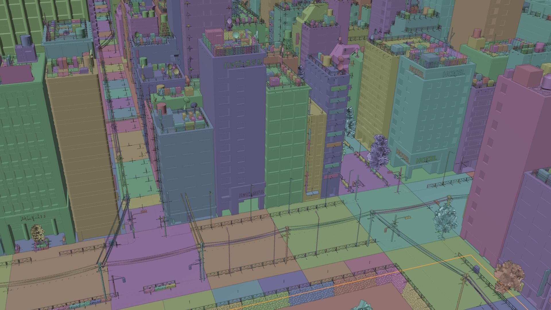 Japanese City - Midtown Environment Low-poly 3D model_7