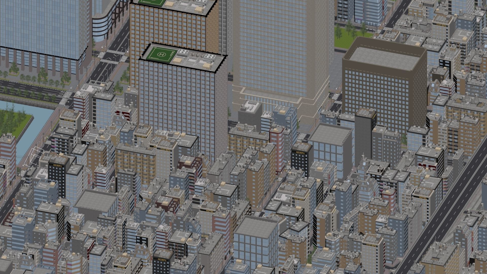 Japanese City - Midtown Environment Low-poly 3D model_6