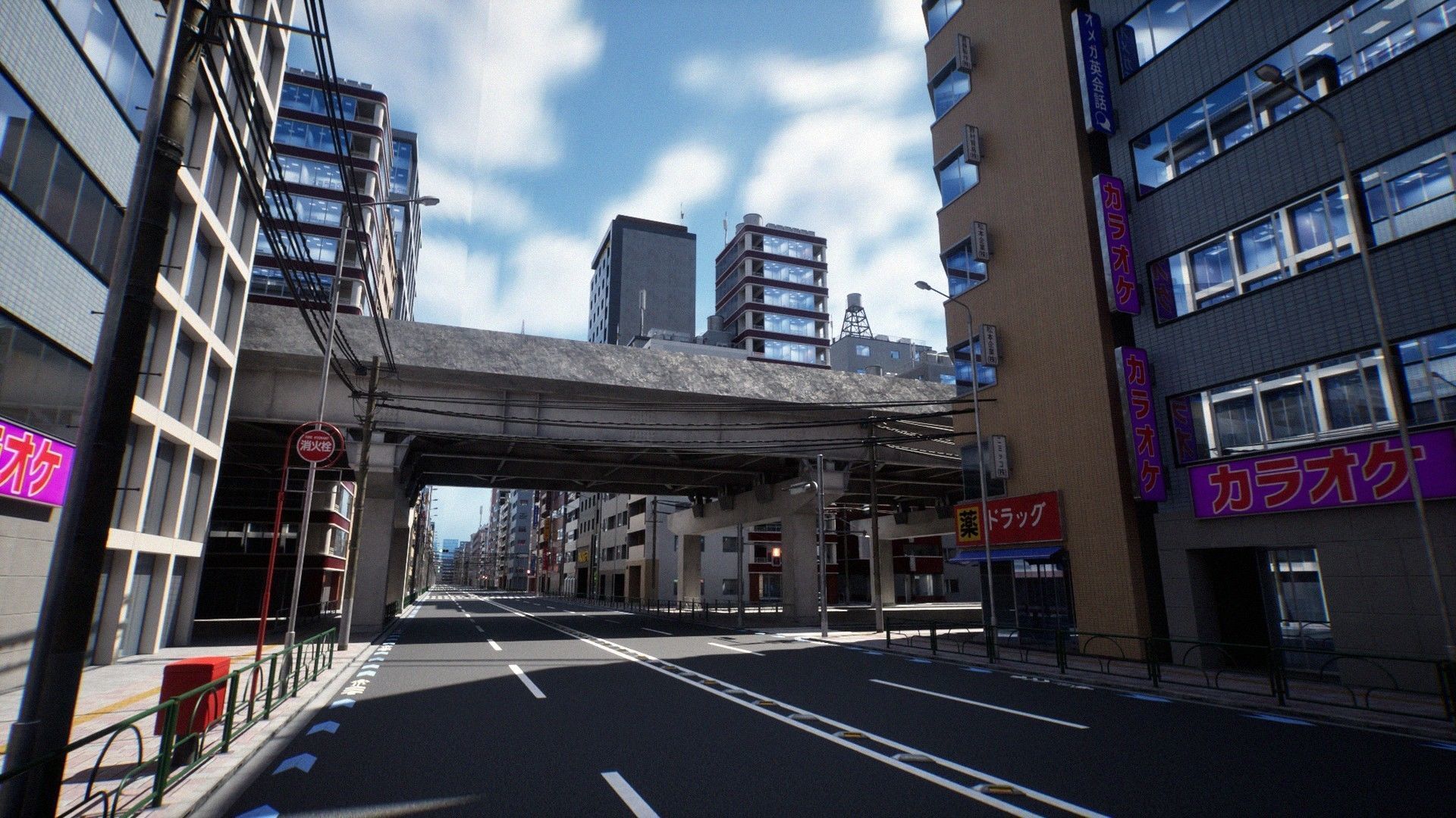 Japanese City - Midtown Environment Low-poly 3D model_20