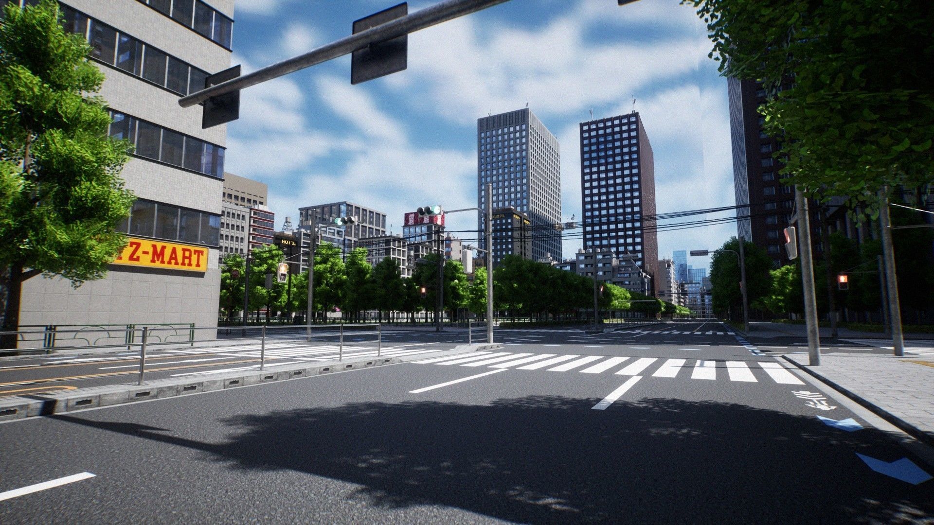 Japanese City - Midtown Environment Low-poly 3D model_17