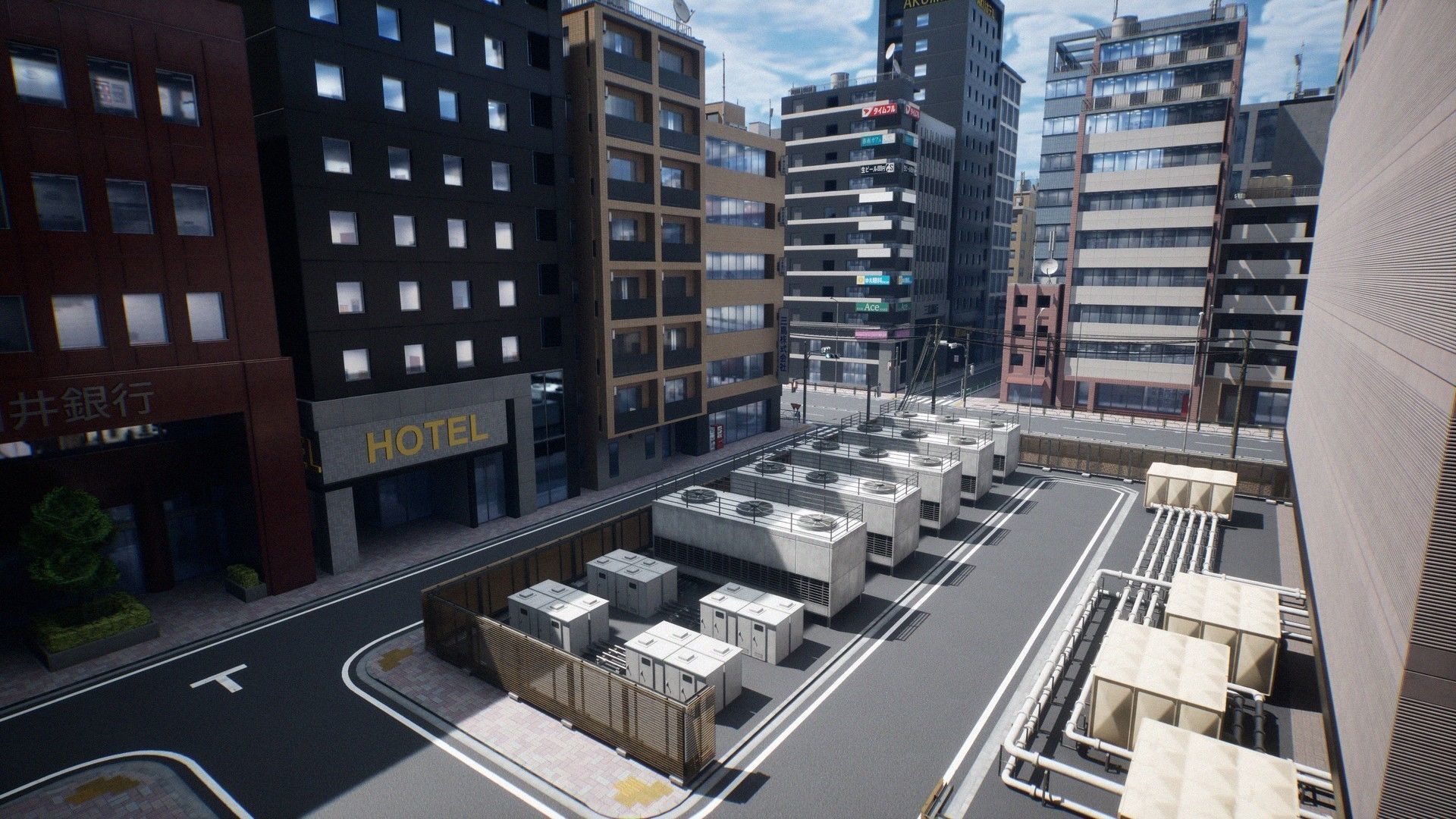 Japanese City - Midtown Environment Low-poly 3D model_10