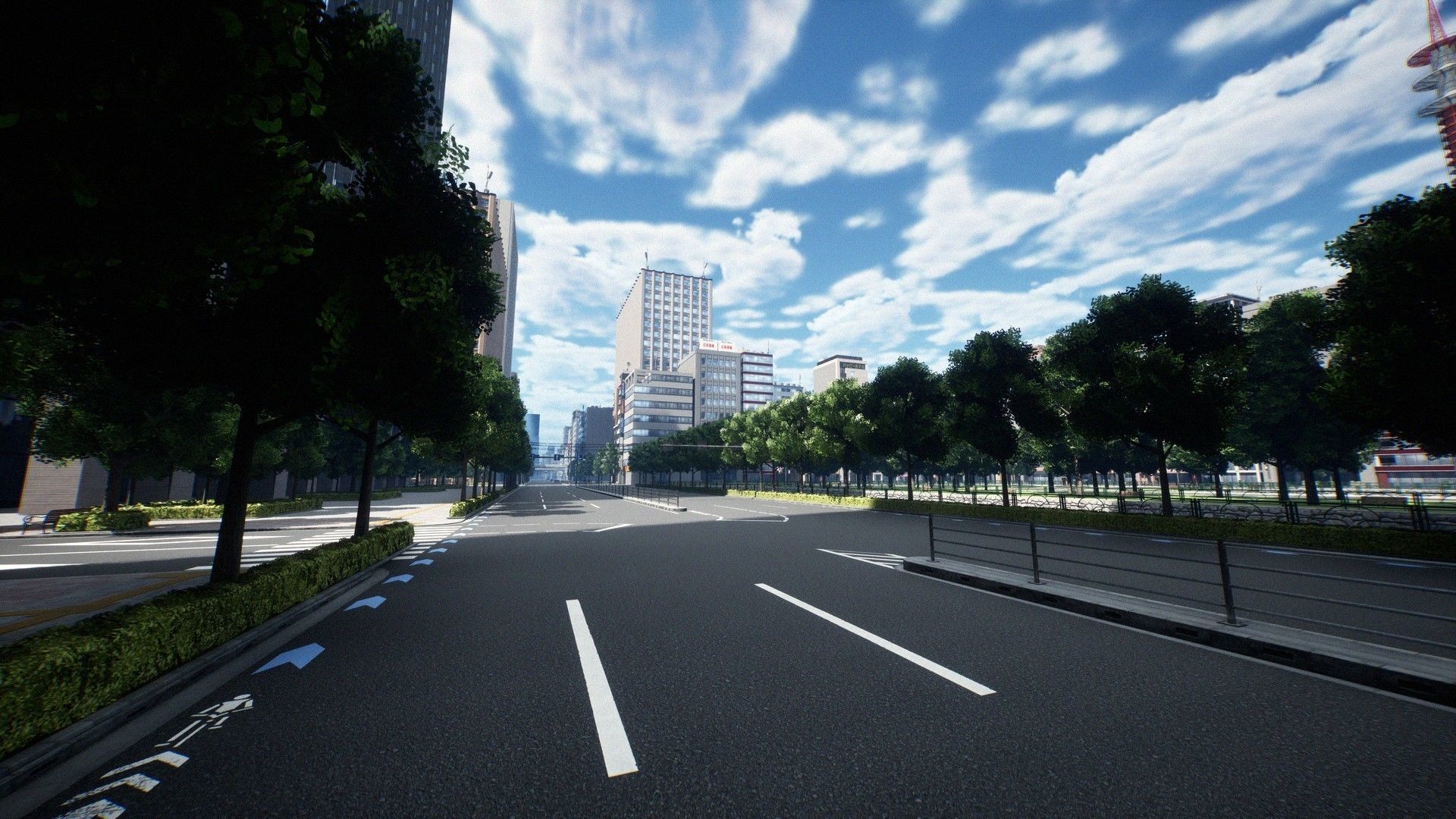 Japanese City - Midtown Environment Low-poly 3D model_11